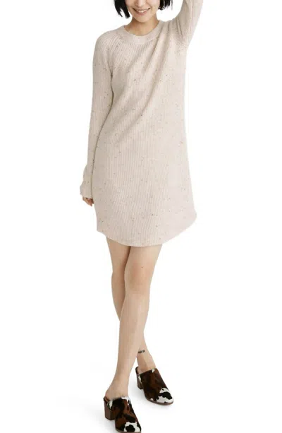 Madewell Wool Blend Pullover Mini Sweater Dress In Beige In Neutral