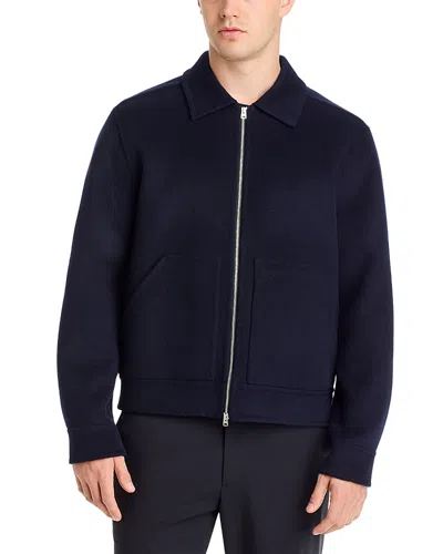 Madewell Wool Blend Solid Zip Jacket In Animal Print