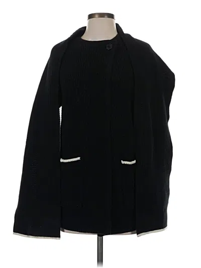Pre-owned Madewell Wool Cardigan Sweater In Black