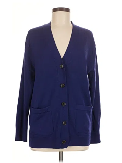 Pre-owned Madewell Wool Cardigan Sweater In Blue