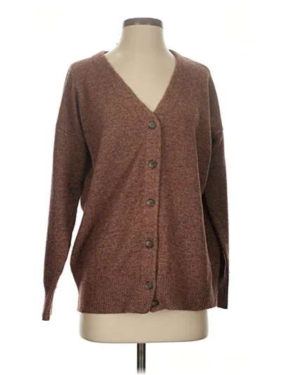 Madewell Wool Cardigan Sweater In Brown