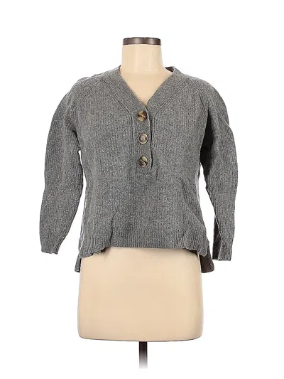 Pre-owned Madewell Wool Cardigan Sweater In Gray
