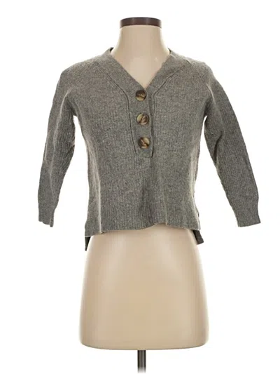 Pre-owned Madewell Wool Cardigan Sweater In Gray
