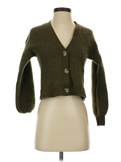 Pre-owned Madewell Wool Cardigan Sweater In Green