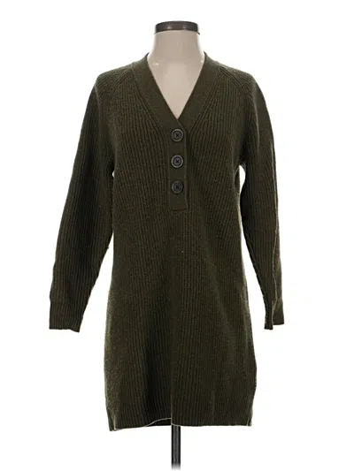 Pre-owned Madewell Wool Cardigan Sweater In Green