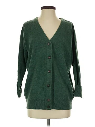 Pre-owned Madewell Wool Cardigan Sweater In Green