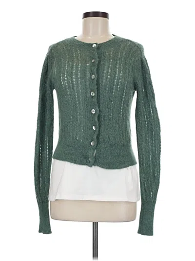 Pre-owned Madewell Wool Cardigan Sweater In Green