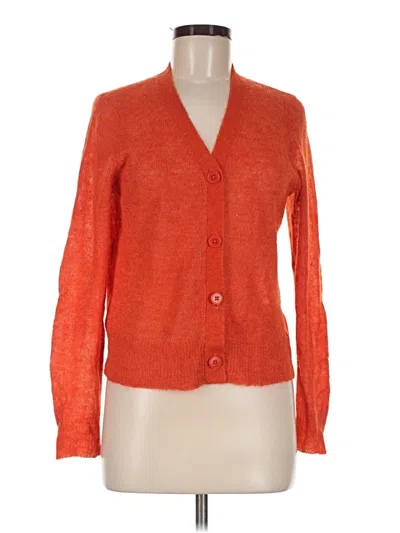 Pre-owned Madewell Wool Cardigan Sweater In Orange