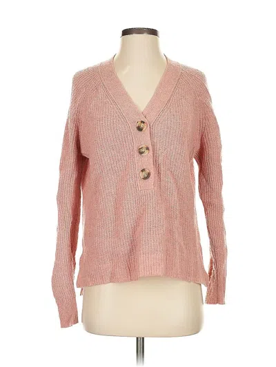 Pre-owned Madewell Wool Cardigan Sweater In Pink