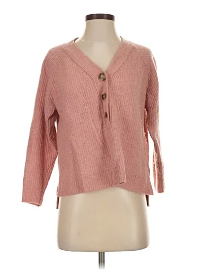 Pre-owned Madewell Wool Cardigan Sweater In Pink