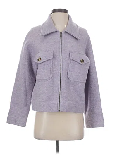 Pre-owned Madewell Wool Cardigan Sweater In Purple