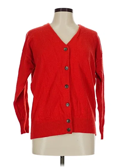 Pre-owned Madewell Wool Cardigan Sweater In Red