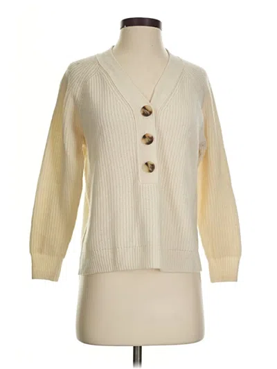Pre-owned Madewell Wool Cardigan Sweater In White