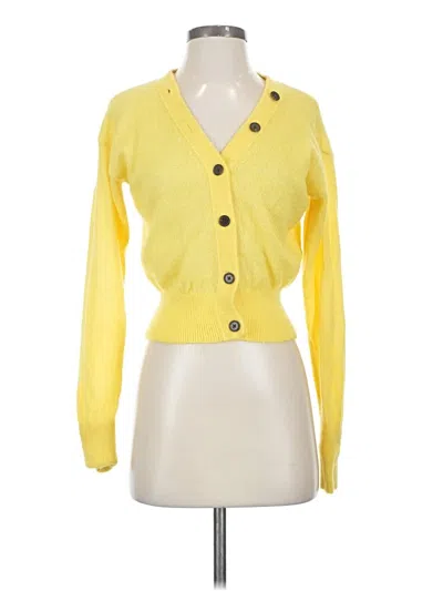 Pre-owned Madewell Wool Cardigan Sweater In Yellow