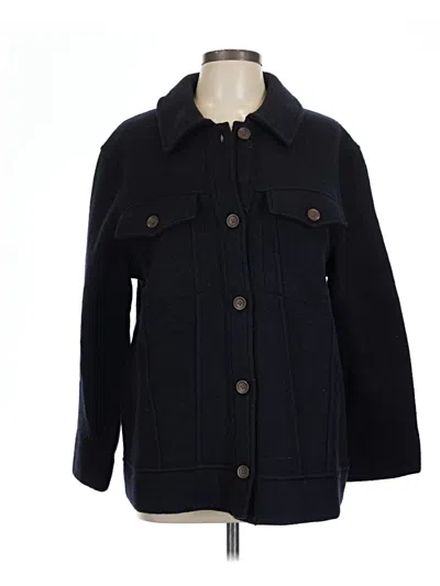 Pre-owned Madewell Wool Coat In Black