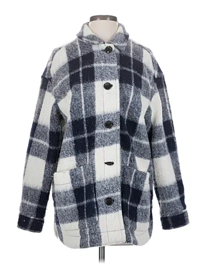 Pre-owned Madewell Wool Coat In Blue