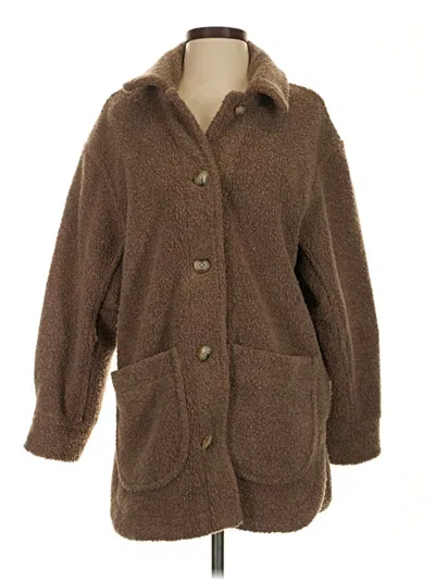 Pre-owned Madewell Wool Coat In Brown