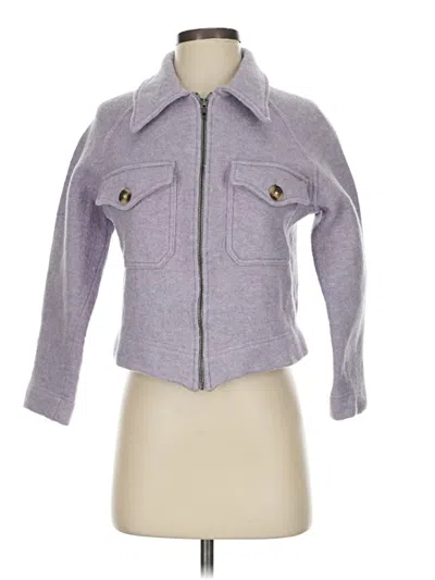 Pre-owned Madewell Wool Coat In Purple