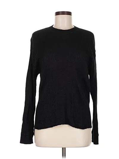 Pre-owned Madewell Wool Pullover Sweater In Black
