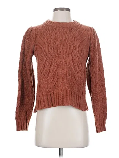 Pre-owned Madewell Wool Pullover Sweater In Brown