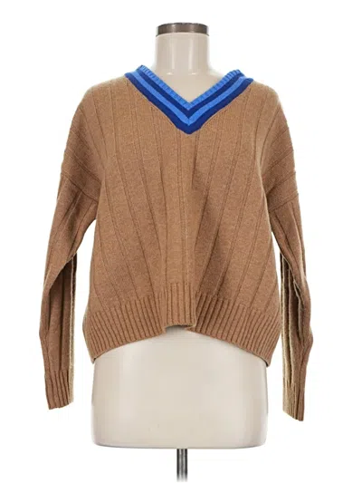Pre-owned Madewell Wool Pullover Sweater In Brown