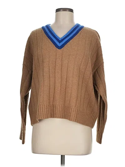 Pre-owned Madewell Wool Pullover Sweater In Brown