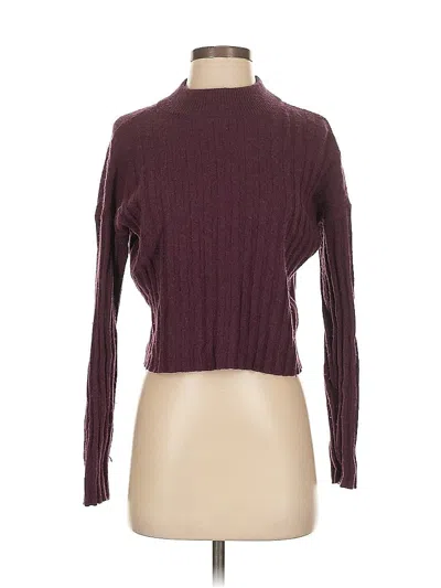 Pre-owned Madewell Wool Pullover Sweater In Burgundy