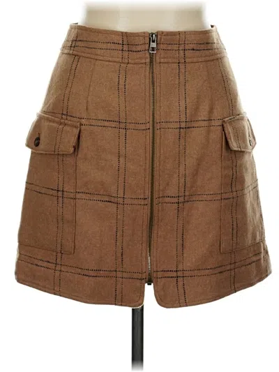 Pre-owned Madewell Wool Skirt In Brown