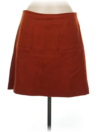 Pre-owned Madewell Wool Skirt In Burgundy
