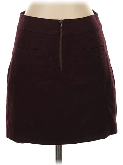 Pre-owned Madewell Wool Skirt In Burgundy