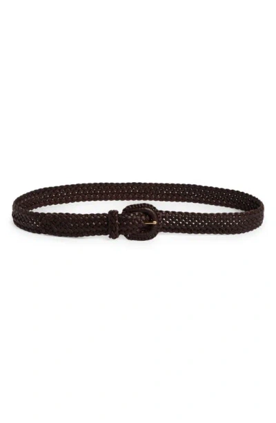 Madewell Woven Leather Belt In Coffee Bean