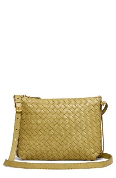 Madewell Woven Leather Crossbody Bag In Ash Green