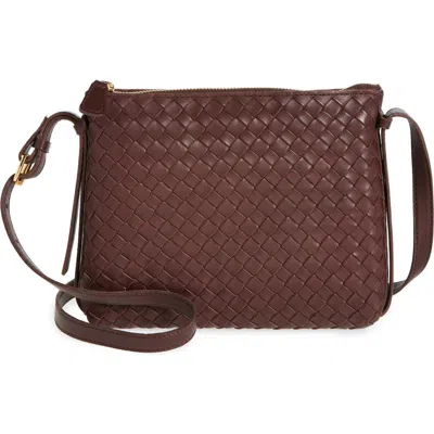 Madewell Woven Leather Crossbody Bag In Chocolate Raisin