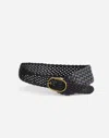 Madewell Woven Leather Hip Belt In Black