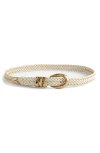 Madewell Woven Triple Metal Keeper Belt In Neutral