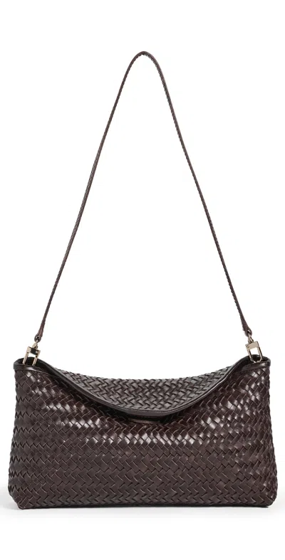 Madewell Woven Lid Top Clutch Coffee Bean