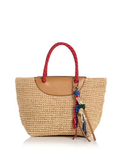Madewell Woven Raffia Mini Tote In Red