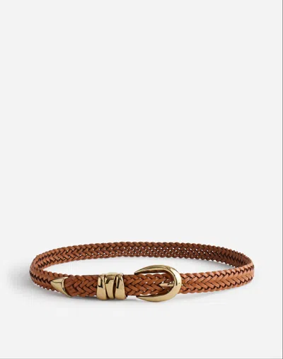 Madewell Woven Triple Metal Keeper Belt In Brown