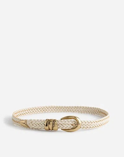 Madewell Woven Triple Metal Keeper Belt In Vintage Ivory