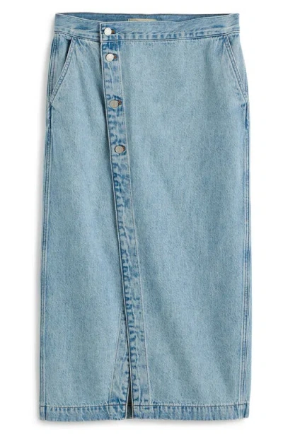 Madewell Wrap Denim Midi Skirt In Kauska Wash
