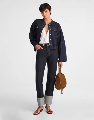 Madewell X Kaihara Denim Longline Straight Jean In Blue