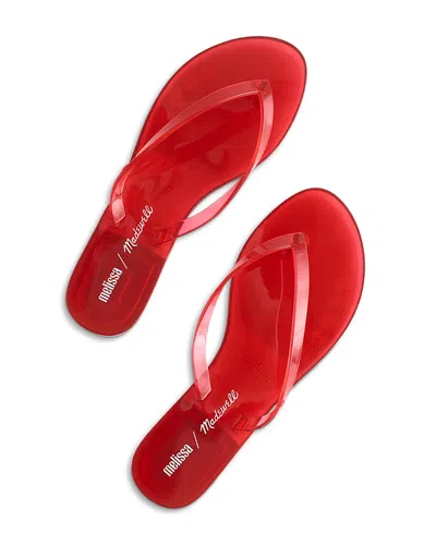 Madewell X Melissa Women's Jelly Thong Sandals In Red