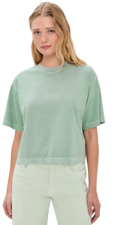 Madewell X Shopbop Boxy Crop Tee Pale Celadon In Green