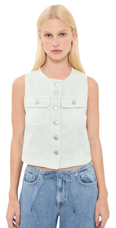 Madewell X Shopbop Cropped Denim Vest Storied Sea In White