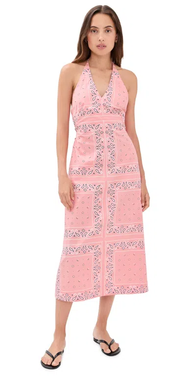 Madewell X Shopbop Lina Dress Tiled Bandana Coral Bloom In Multi
