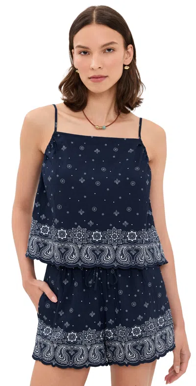 Madewell X Shopbop Marel Top In Linen Rayon Bandana Mix White In Multi