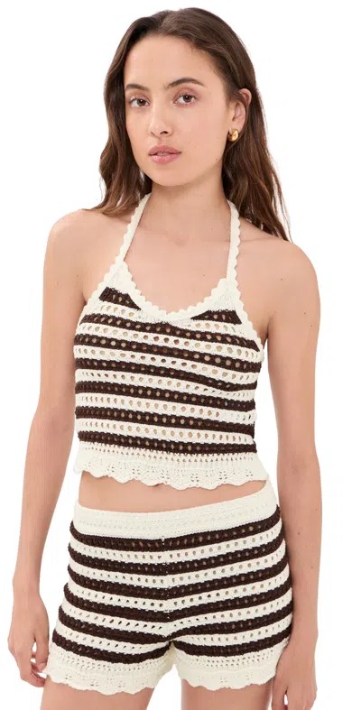 Madewell X Shopbop Thea Tank Brown And Ivory Stripe In White
