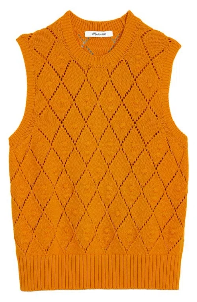 Madewell Zendaya Cotton Sweater Vest In Orange