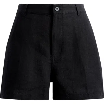 Madewell Zoe Linen Shorts In Black