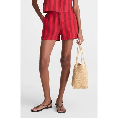 Madewell Zoe Linen Shorts In Red